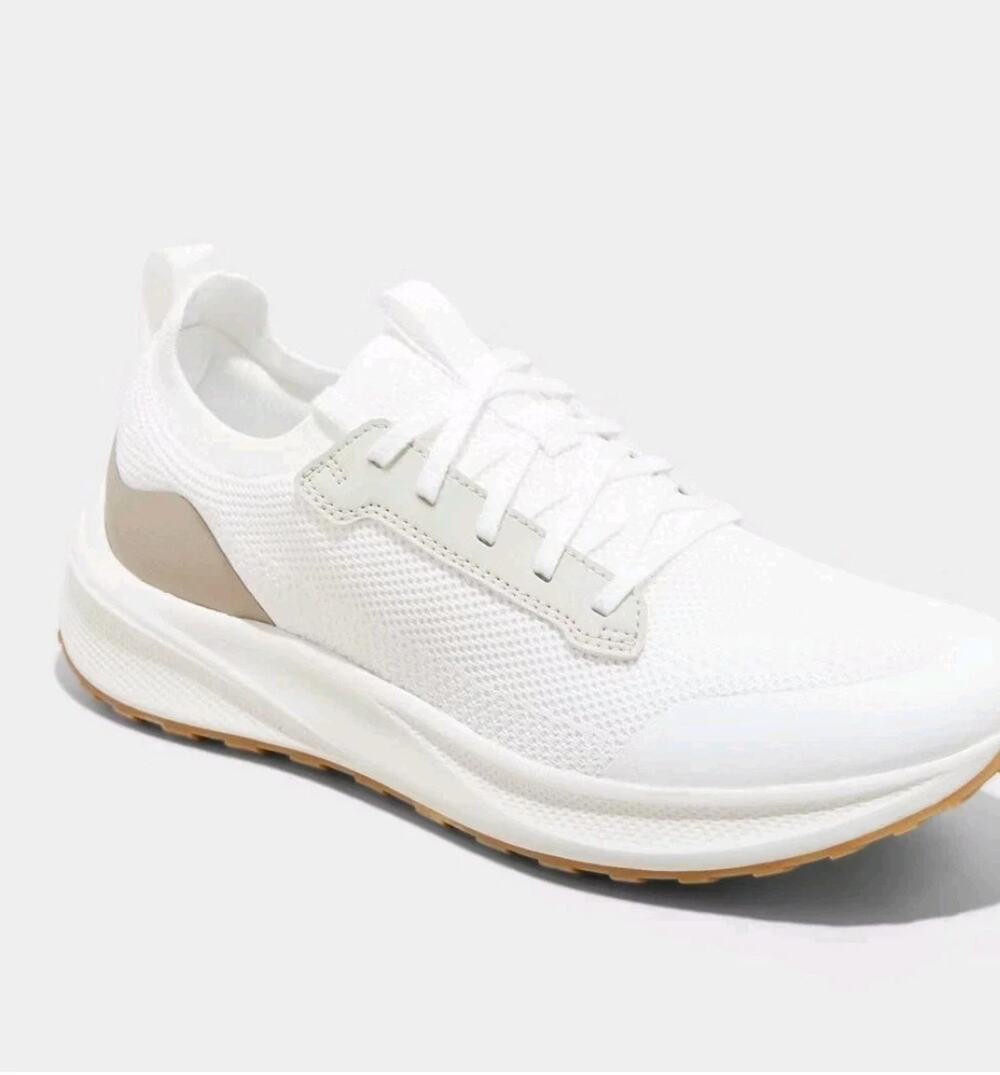 Men Lee Knit Sneakers with Memory Foam Insole - Goodfellow - White-Size 9